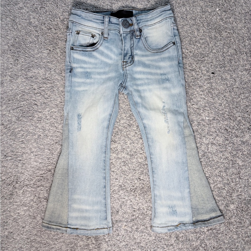 TULONES Girls Distressed  Flare Jeans 4T